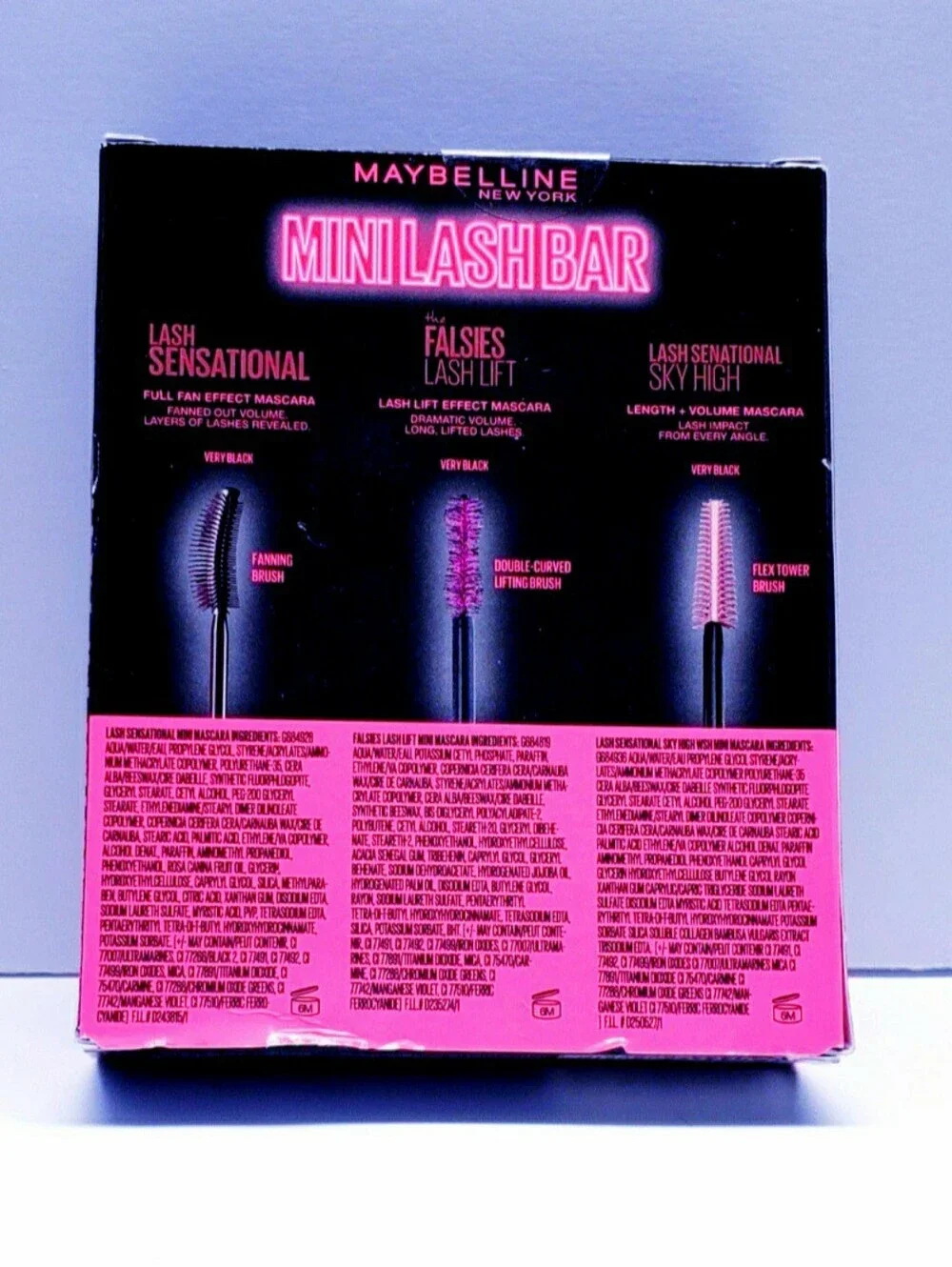 Maybelline Mini Lash Bar, 1 Kit (3 Mini Mascara), 0.15 fl oz, Limited Edition